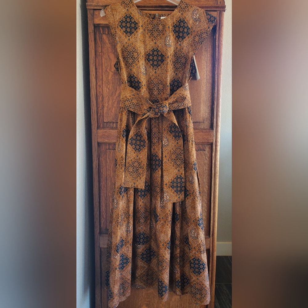 THE GREAT TULSA GEO BANDANA MIDI DRESS SIZE 2 (Medium 8-10)